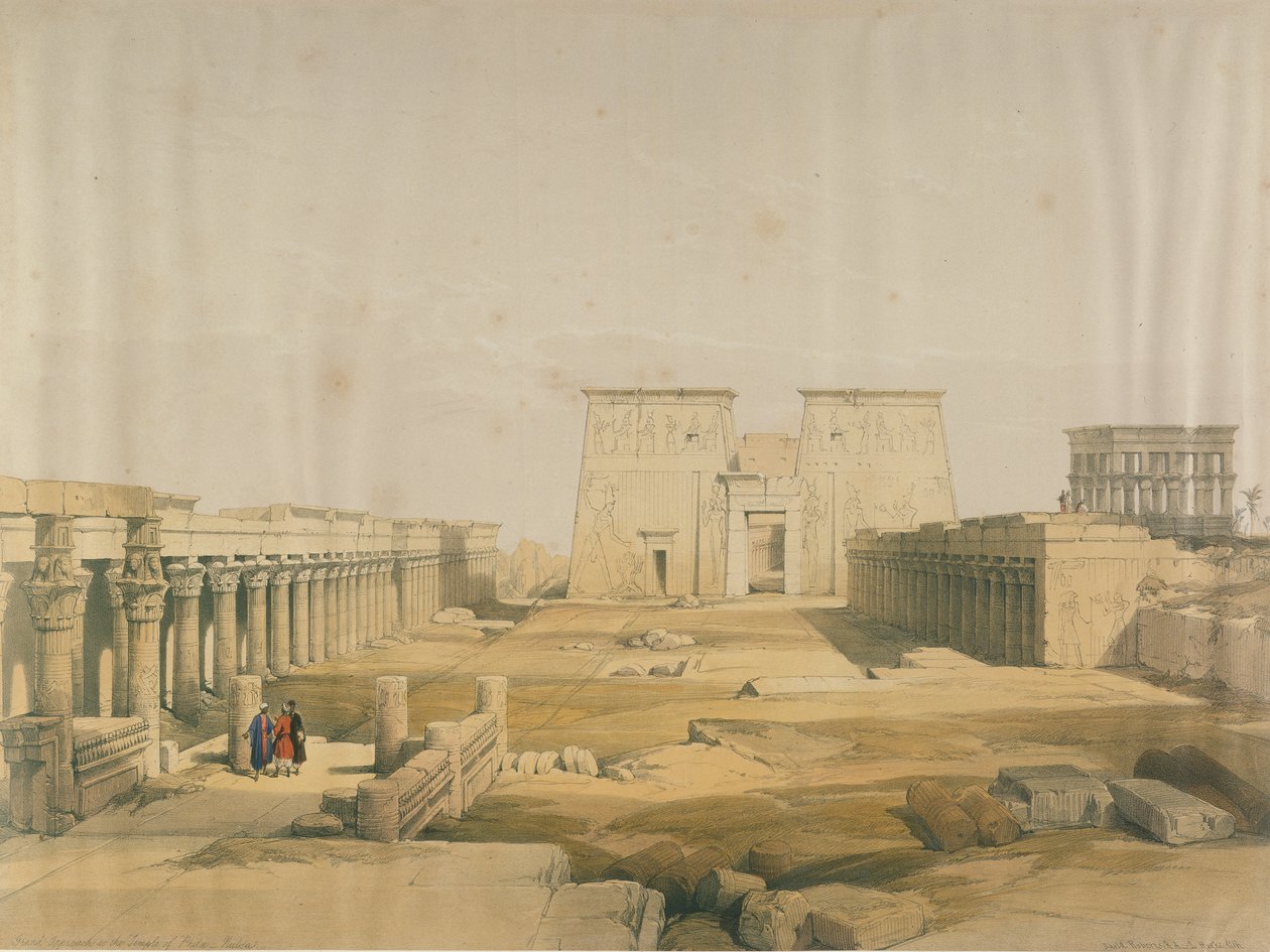 Grand Approach to Temple of Philae, Nubia, from Egypt and Nubia, Vol.1 od David Roberts