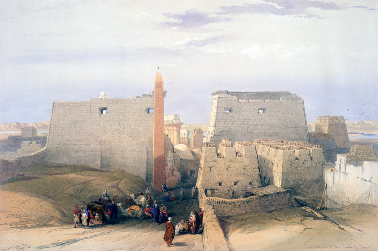 Velký vchod do chrámu v Luxoru, 19. století od David Roberts