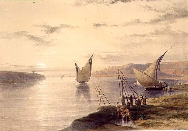 Hager Setsilis, z "Egypt a Núbie", svazek 1 (litho) od David Roberts