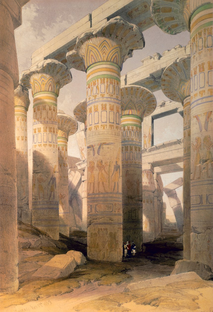 Sloupový sál, Karnak, Egypt, 19. století od David Roberts