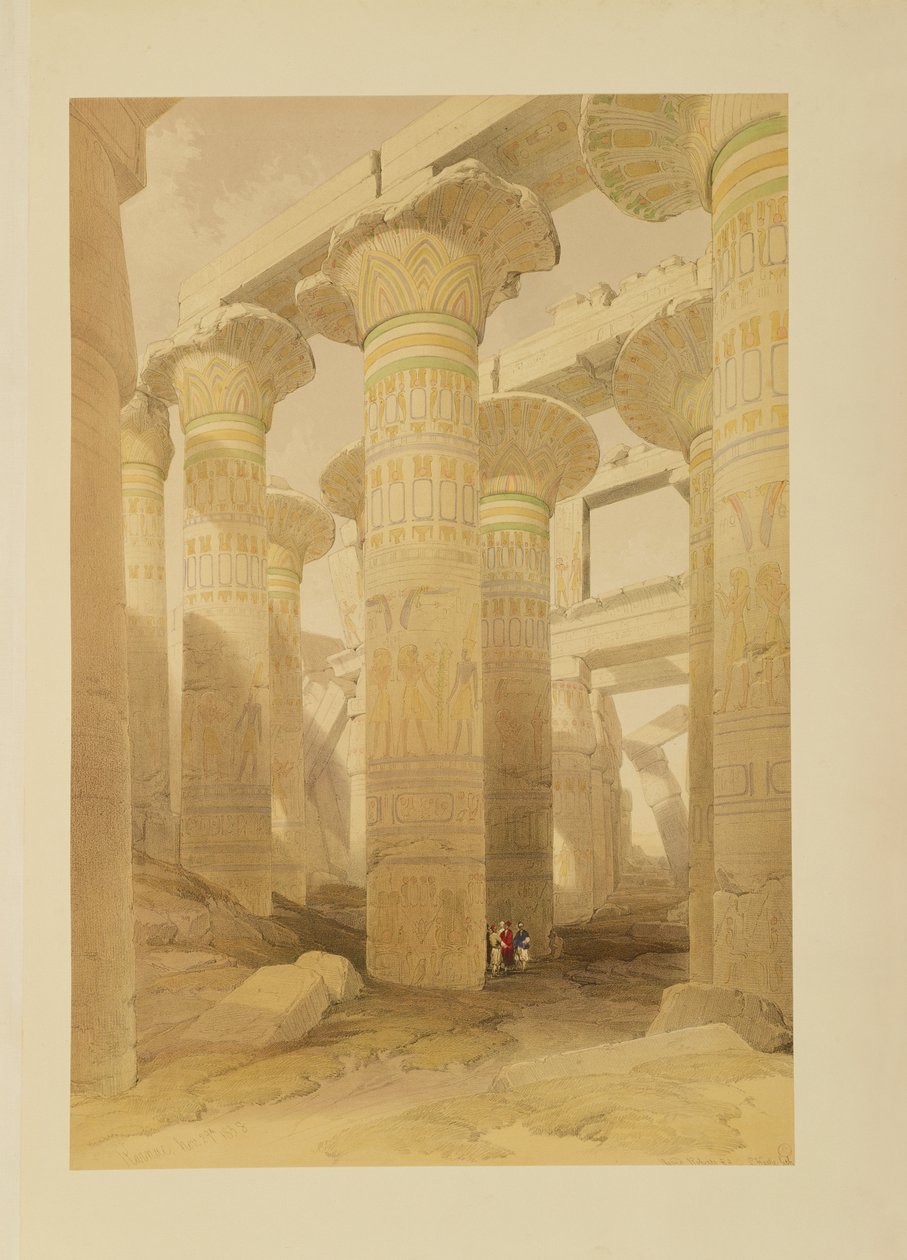 Síň sloupů, Karnak, z Egypta a Núbie, Vol.1 od David Roberts