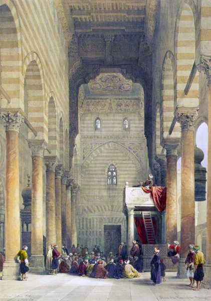 Interiér mešity Metwalys (litho) od David Roberts