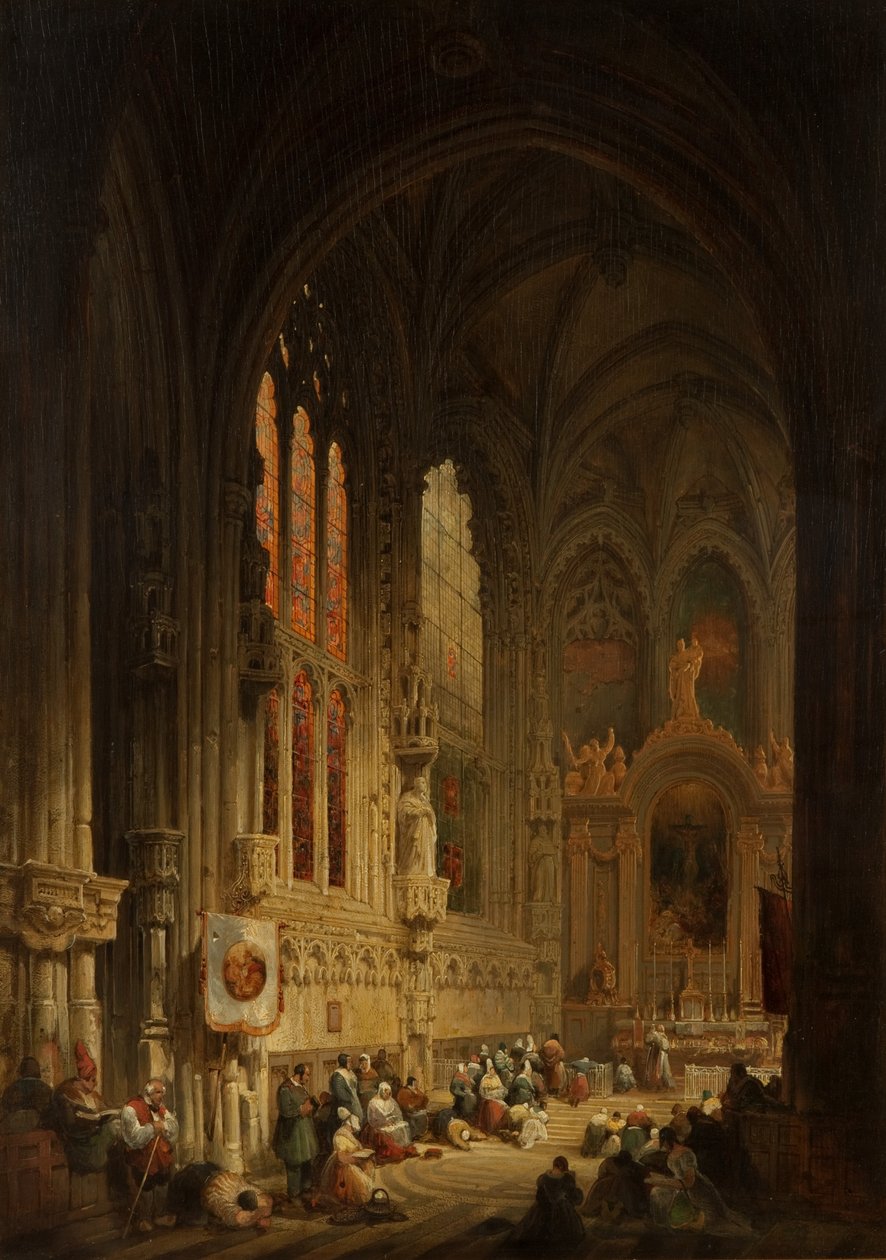 Interiér katedrály, 1822 nebo 1829 od David Roberts