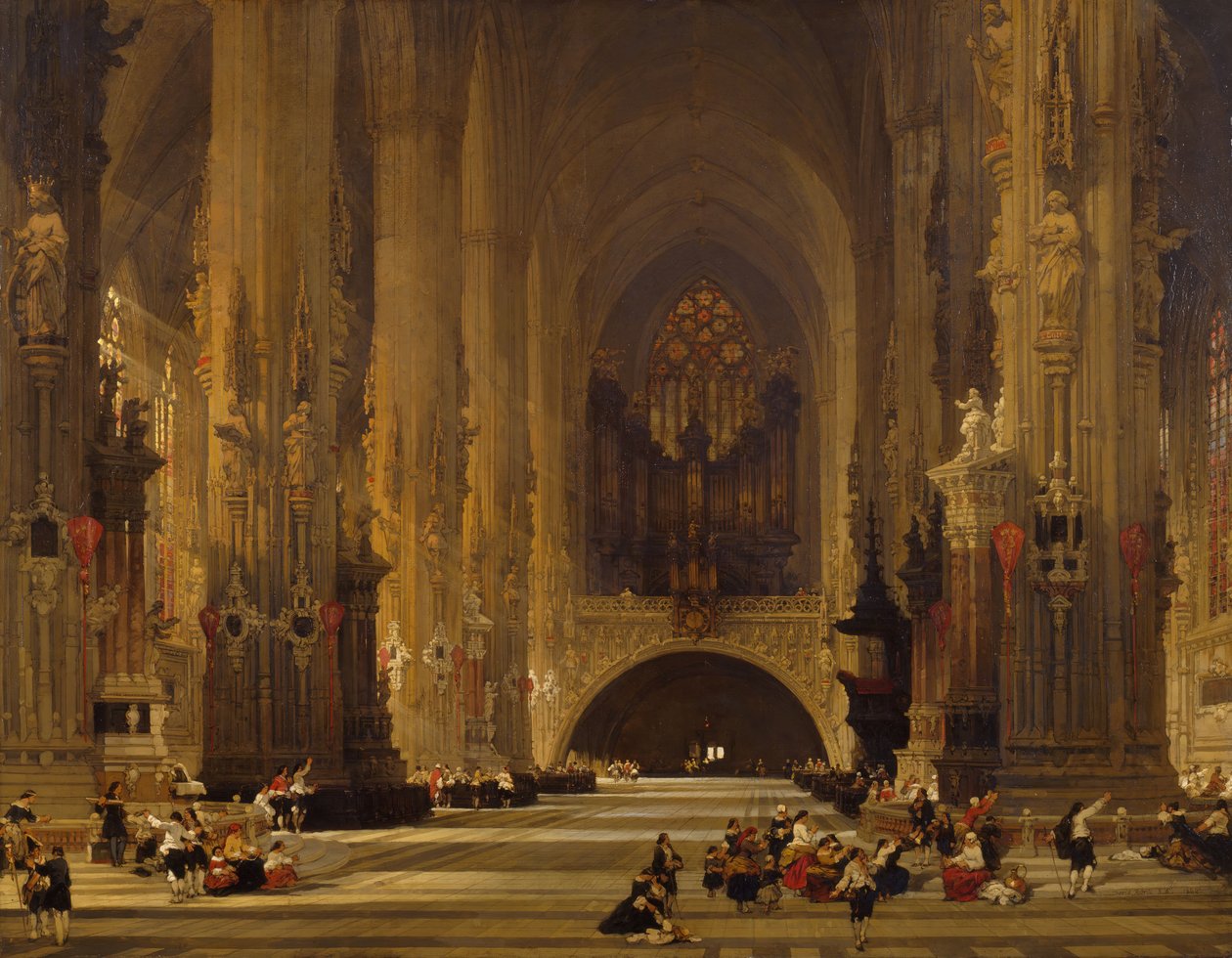 Interiér katedrály svatého Štěpána, Vídeň, 1853 od David Roberts