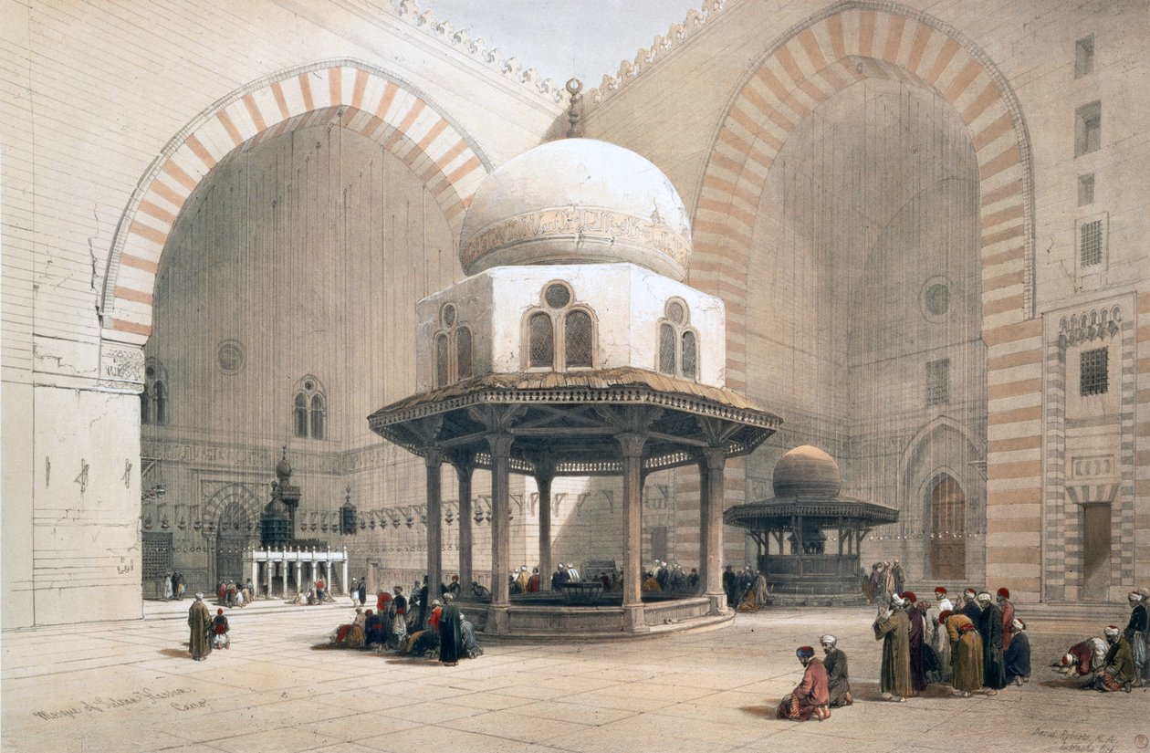 Interiér mešity sultána al-Ghuriho, Káhira, Egypt, 19. století od David Roberts