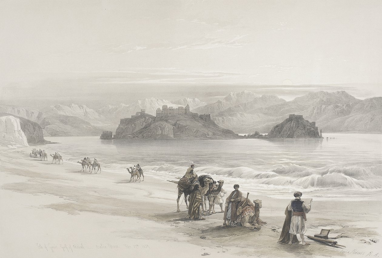 Ostrov Graia, Akabský záliv od David Roberts