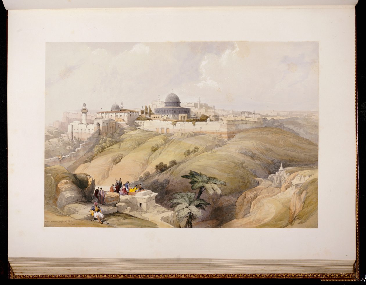 Jeruzalém, 9. dubna 1839, vyryl Louis Haghe, 1843 od David Roberts