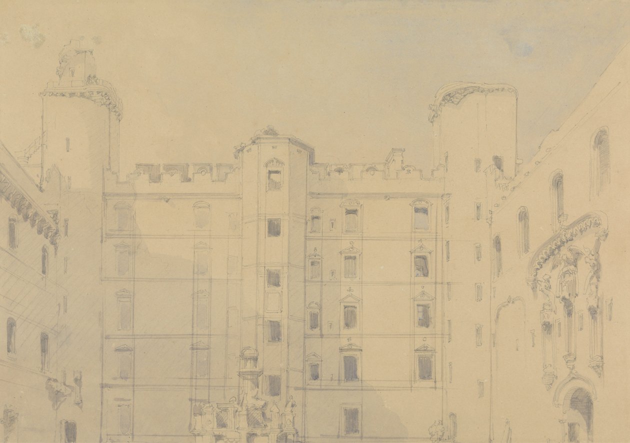 Nádvoří paláce Linlithgow, West Lothian od David Roberts