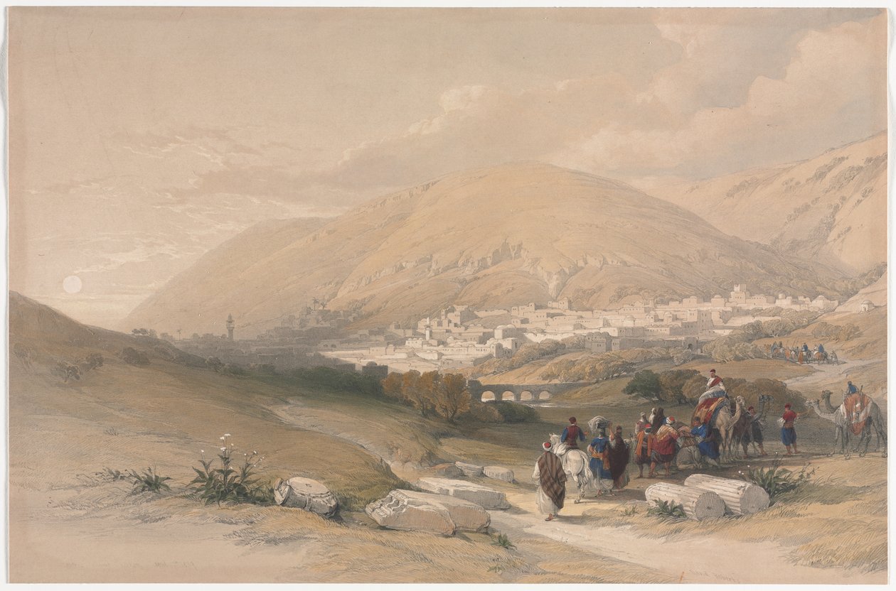 Nábulus Starověký Shechem, 1839. od David Roberts