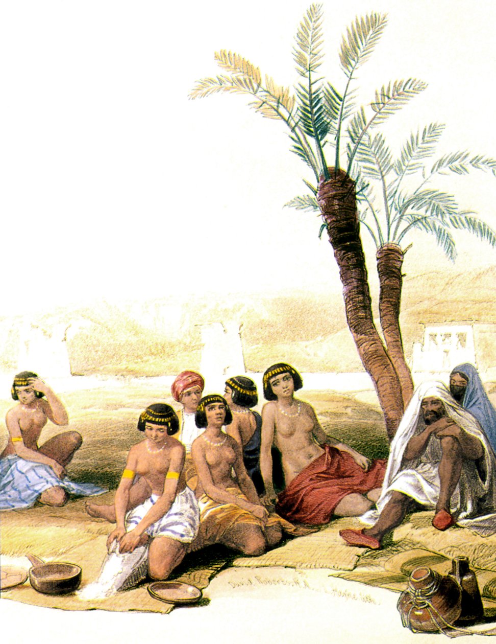 Núbijští otroci u Nilu v letech 1846-1850 (ilustrace) od David Roberts