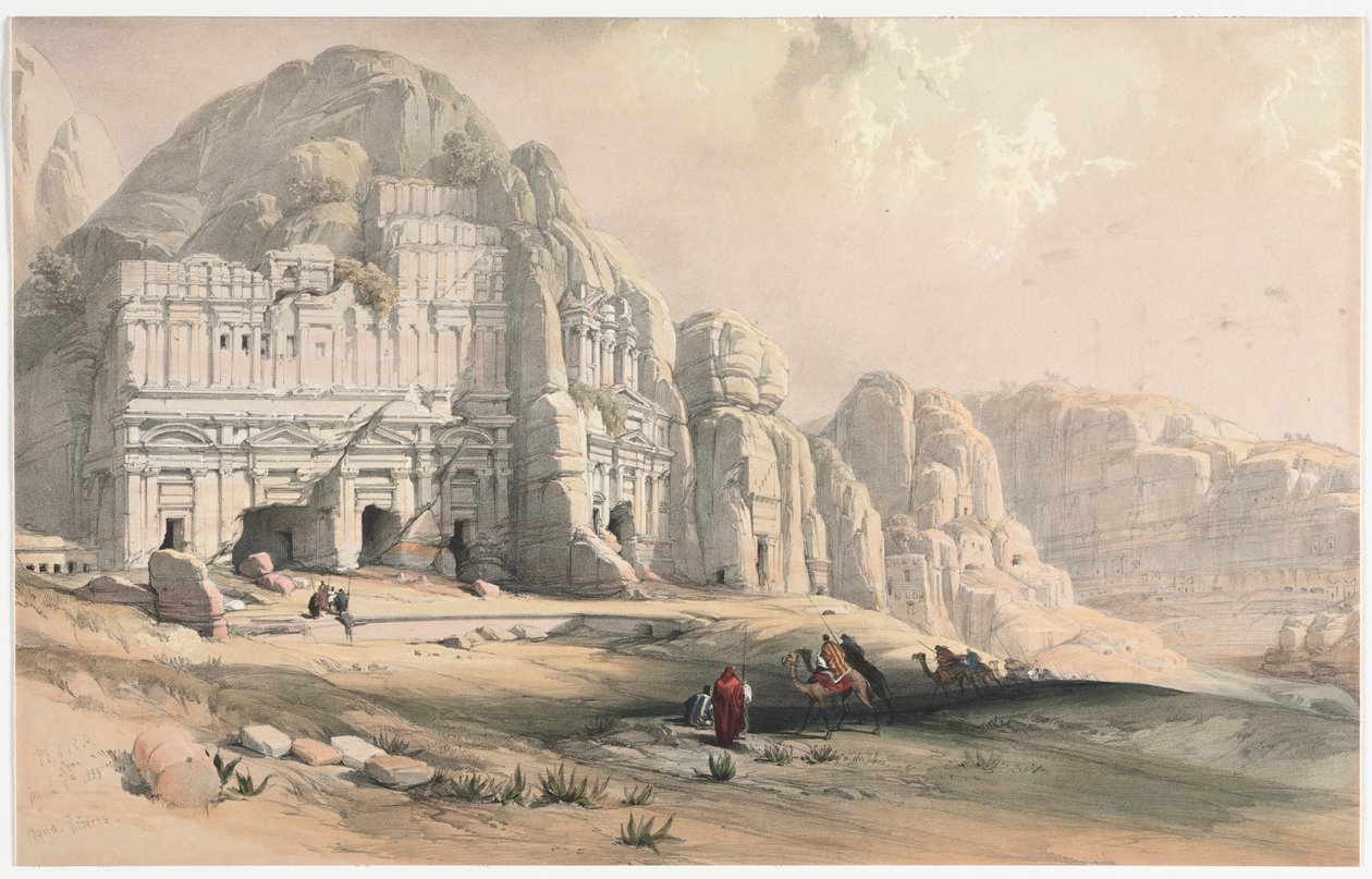 Petra, východní konec údolí, 1839. od David Roberts