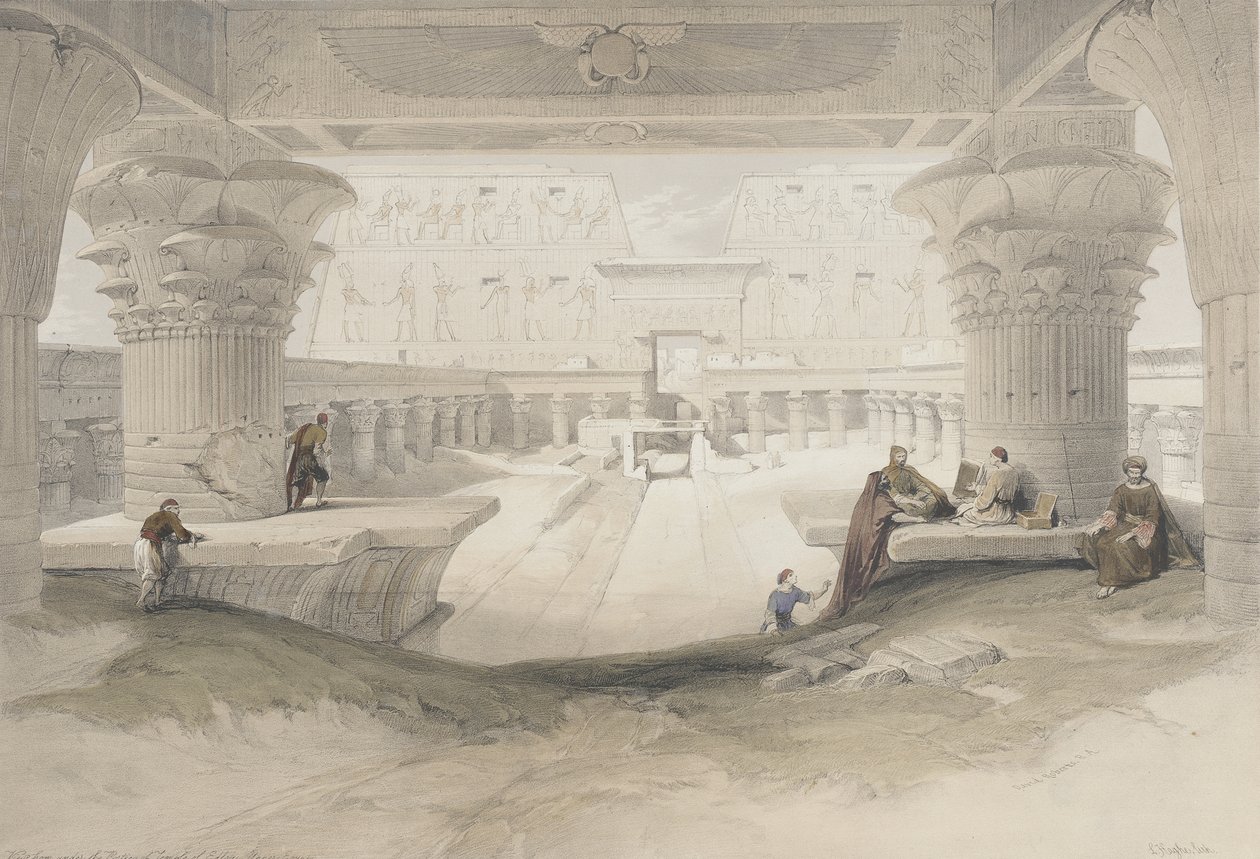 Portikus chrámu v Edfu od David Roberts
