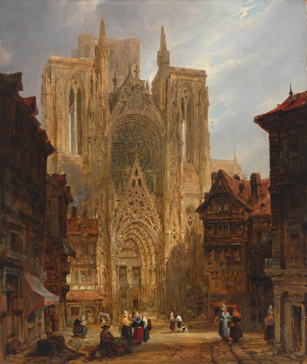 Katedrála v Rouen, ca. 1796-1826. od David Roberts