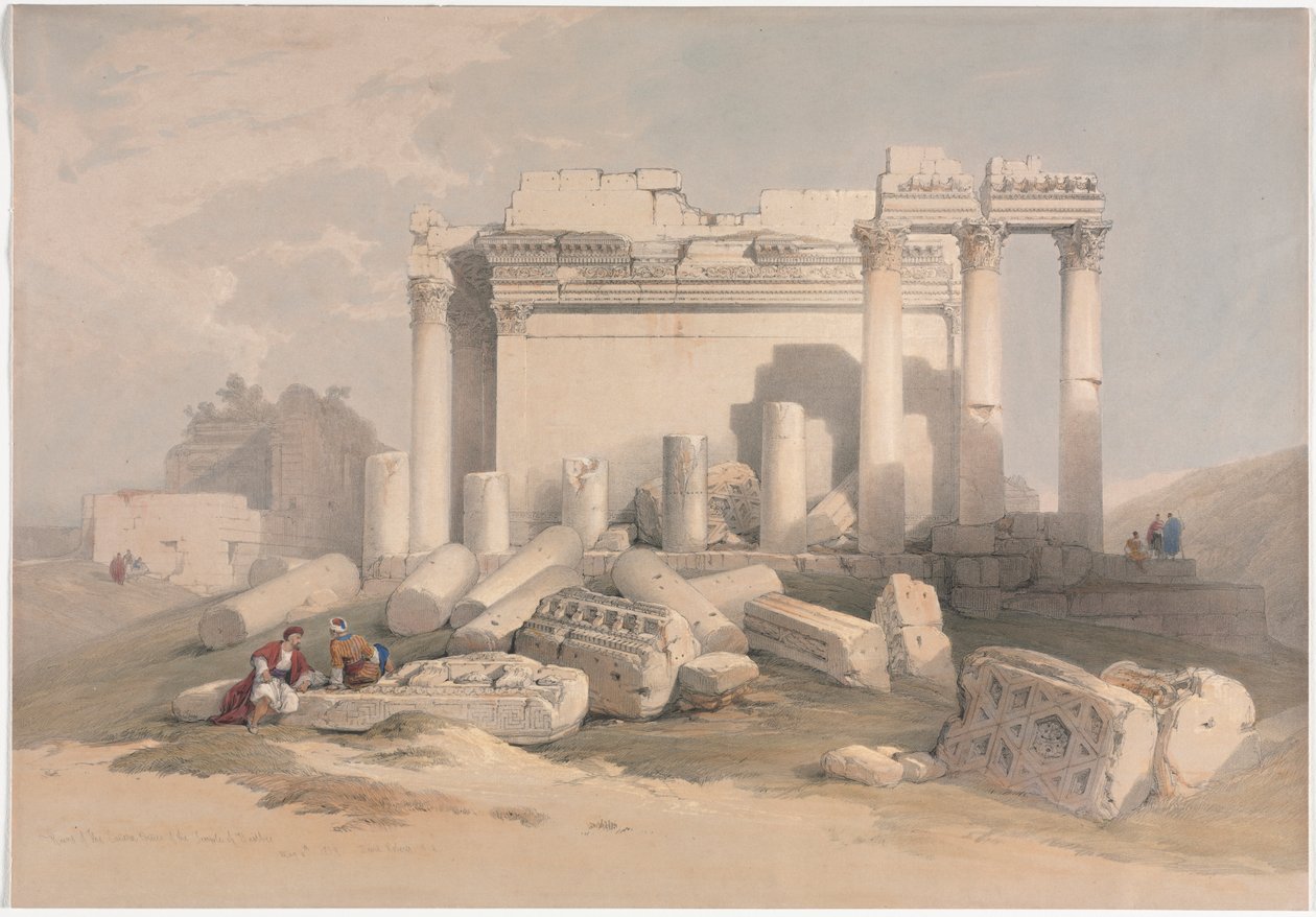 Ruiny východního sloupoví chrámu Baalbec, 1839. od David Roberts
