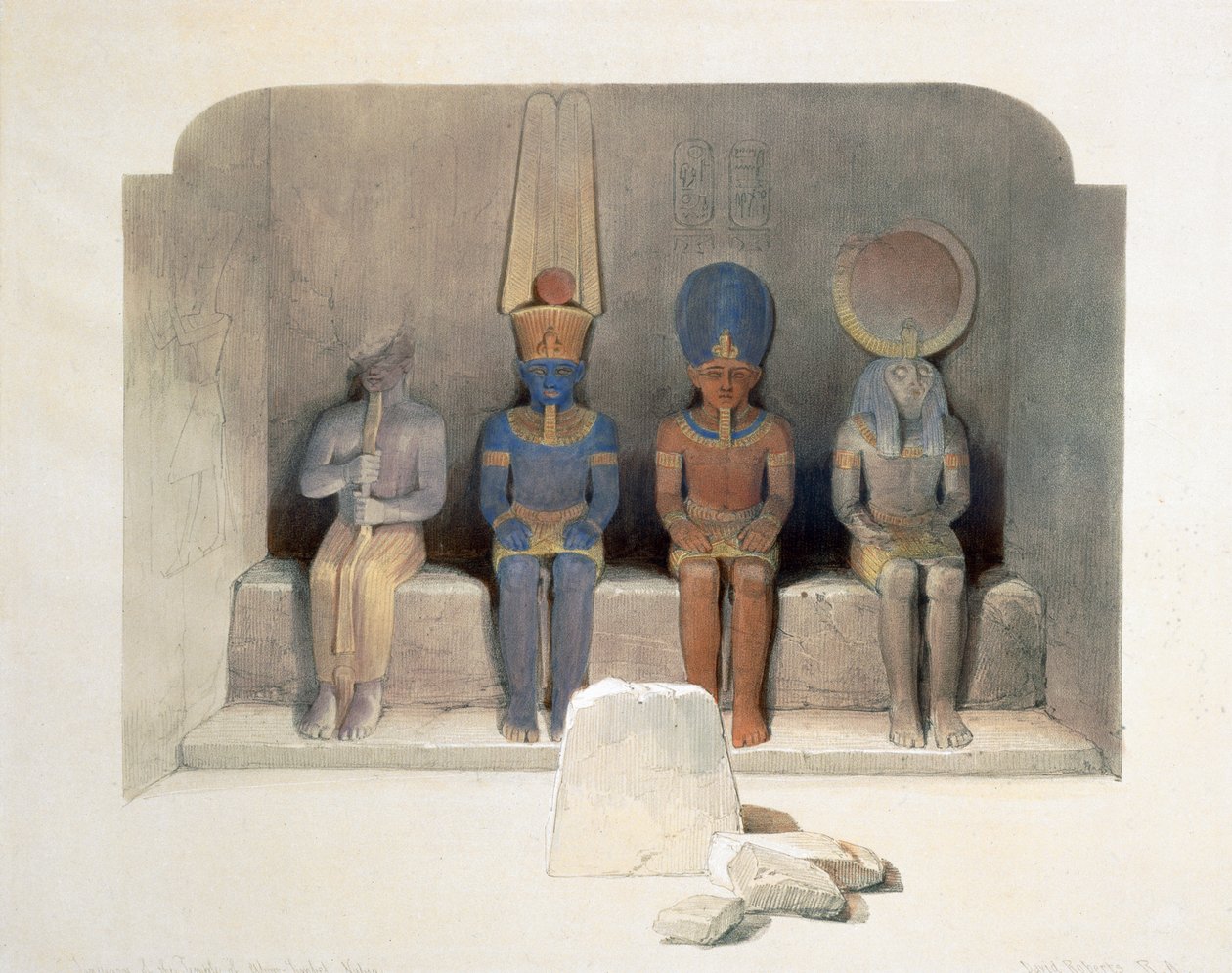 Svatyně chrámu Abu Simbel, Egypt, 19. století od David Roberts