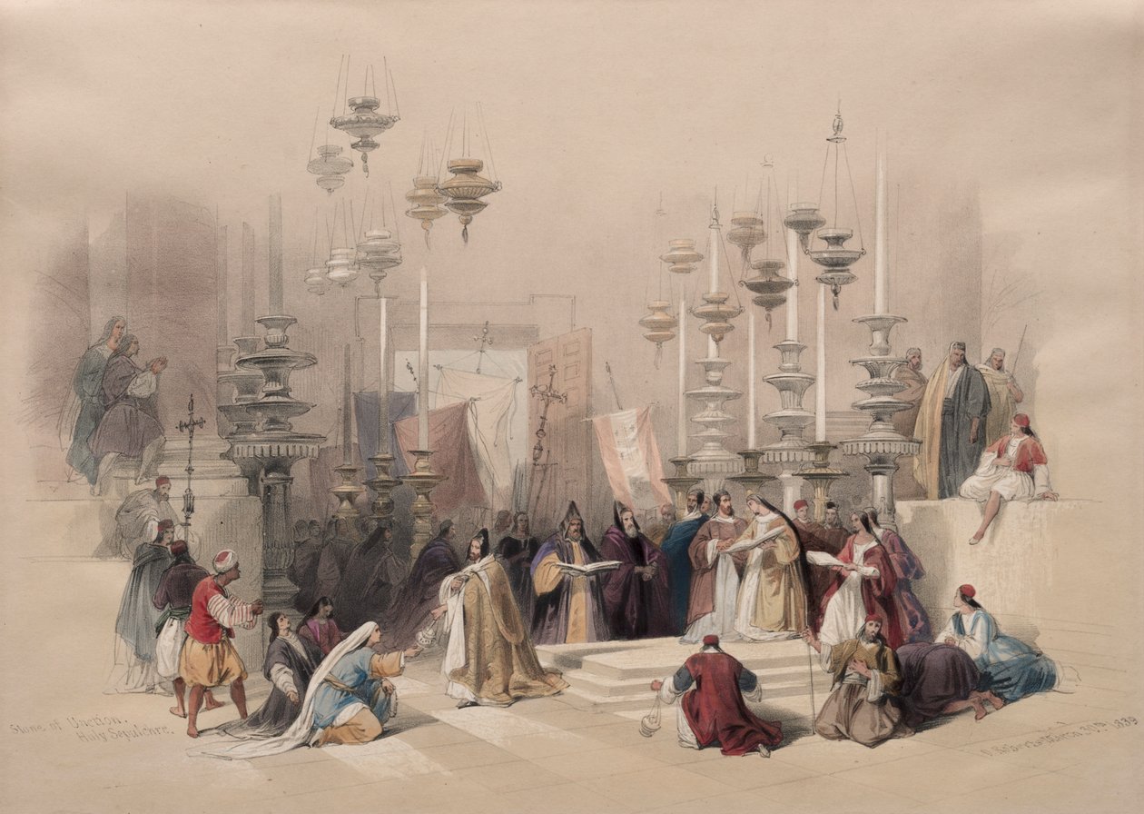 Kámen pomazání, Boží hrob, 1839. od David Roberts