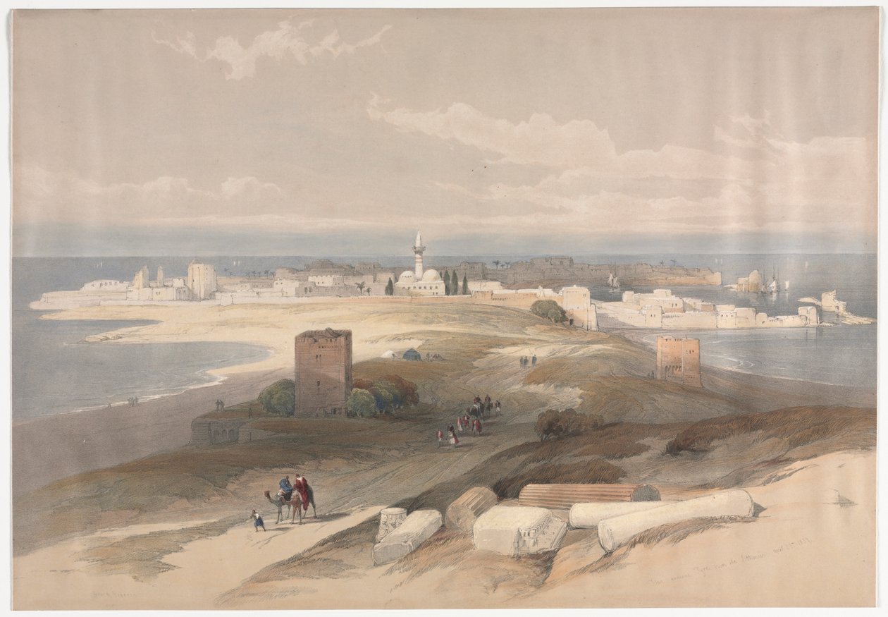 Sur nebo Tsor, starověká pneumatika z Isthmu, 1839. od David Roberts