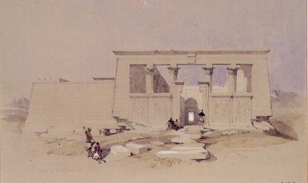 Chrám ve Wady Dabod, Núbie 1849 od David Roberts