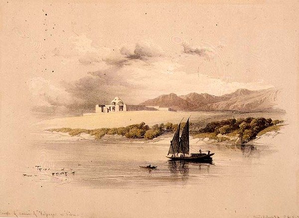 Chrám Amdda z Halsaya v Núbii, z "Egypt a Núbie", svazek 1 (litho) od David Roberts