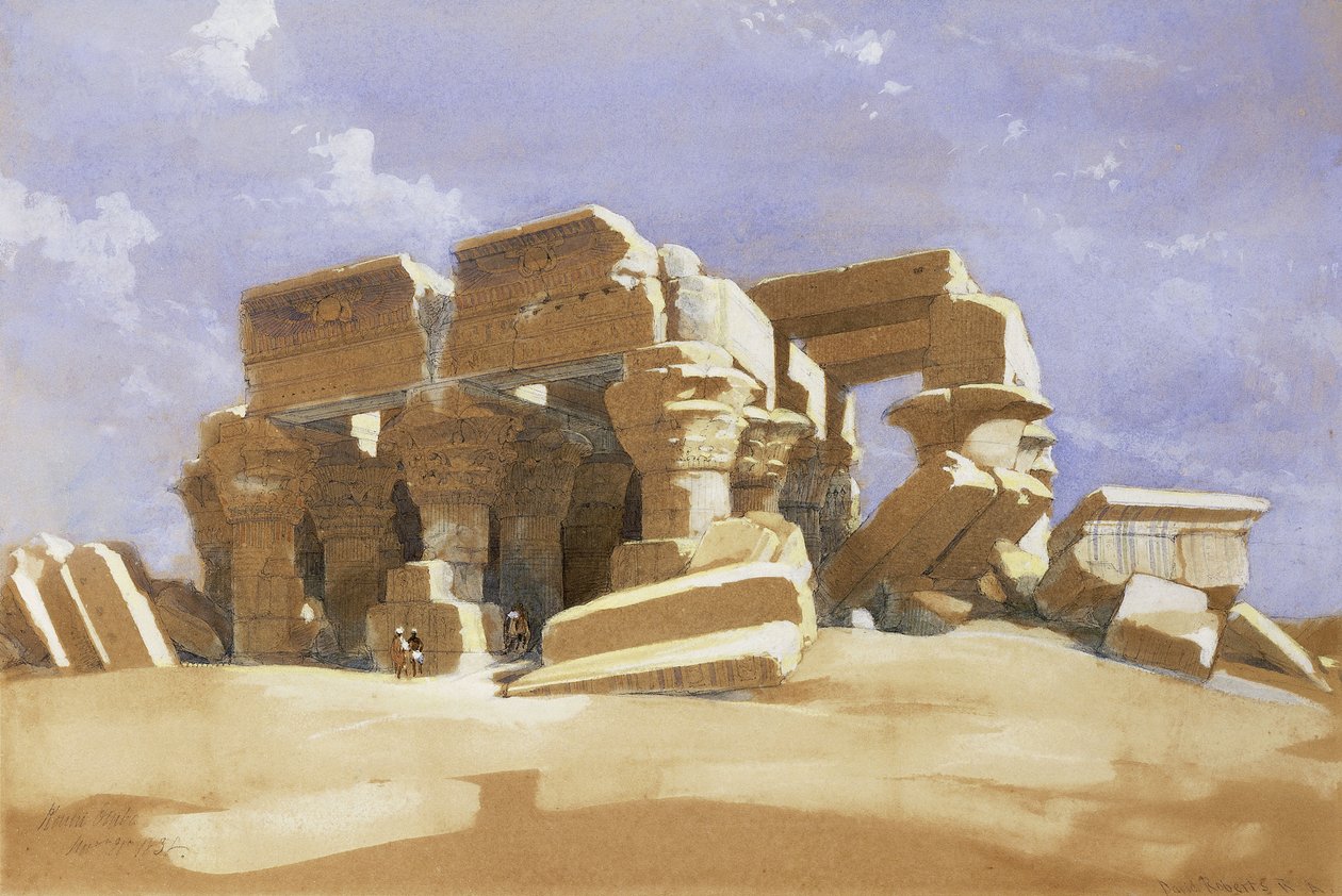 Chrám Kom Ombo, Horní Egypt, 1838 od David Roberts