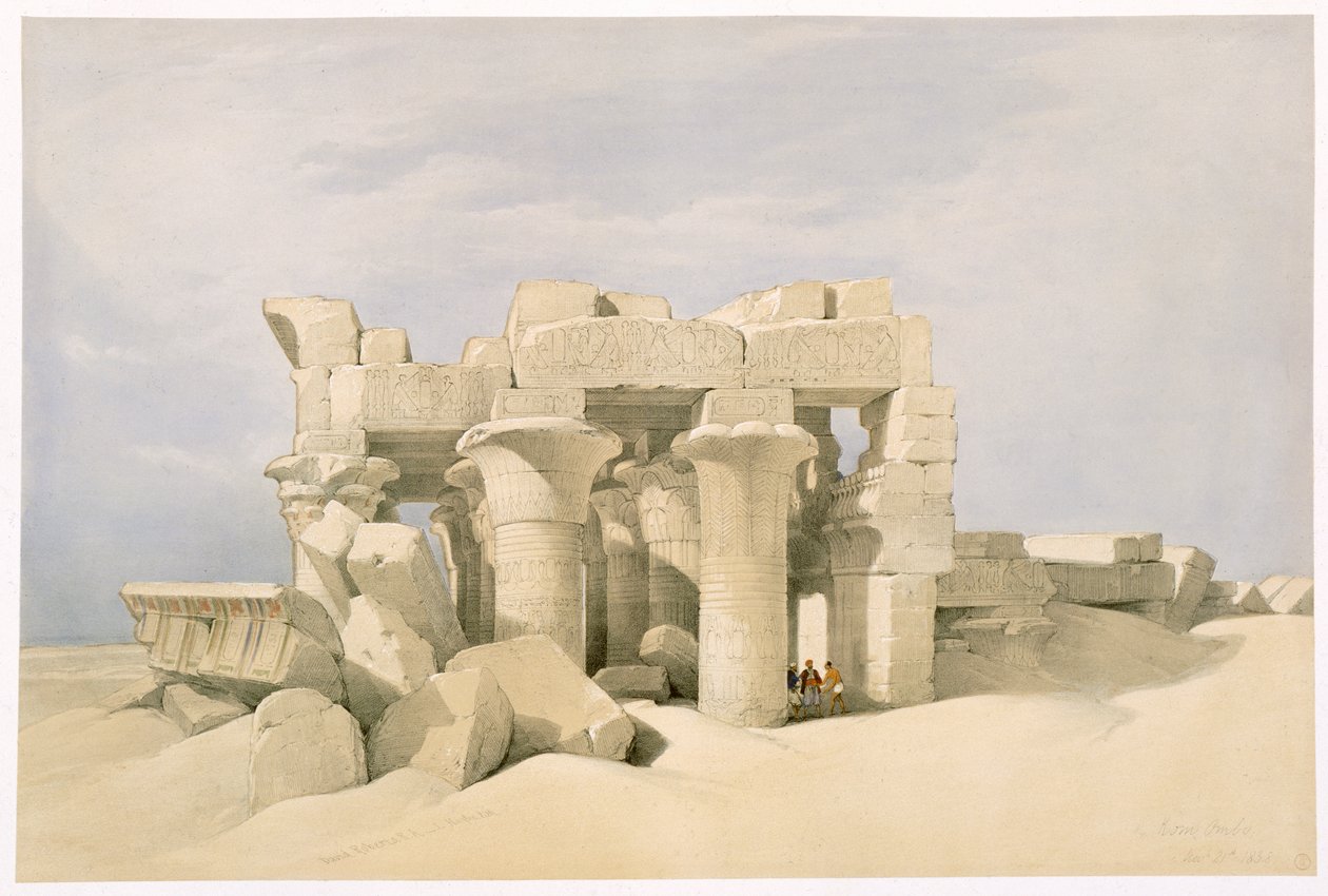 Chrám Sobek a Horuss v Kom Ombo, Egypt, 19. století od David Roberts