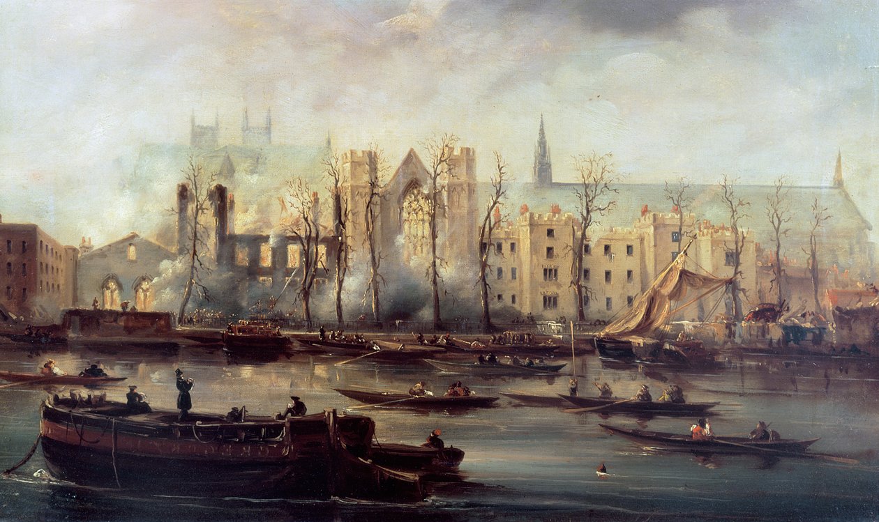 Zapálení budovy parlamentu, 16. října 1834 od David Roberts