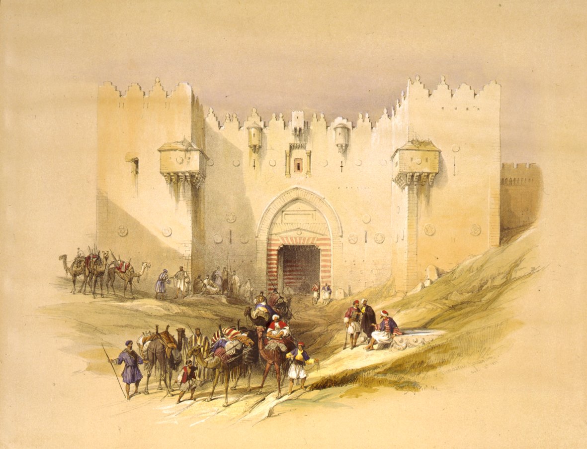 Damašská brána, Jeruzalém od David Roberts