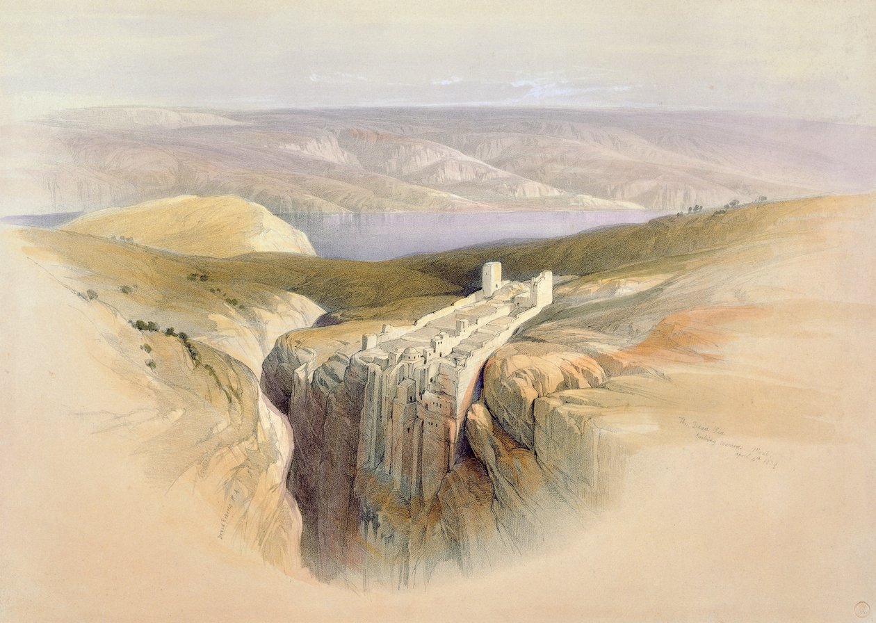Mrtvé moře při pohledu na Moab, 4. dubna 1839, deska 50 ze svazku II 