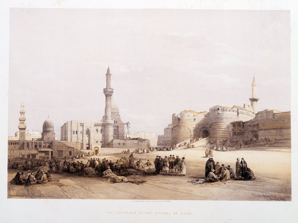 Vchod do citadely v Káhiře (Káhira) - ve „“Svaté zemi““ od Davida Robertse, Londýn 1849 od David Roberts