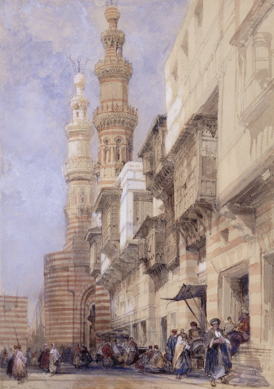 Brána Metwaley, Káhira, 1838 od David Roberts