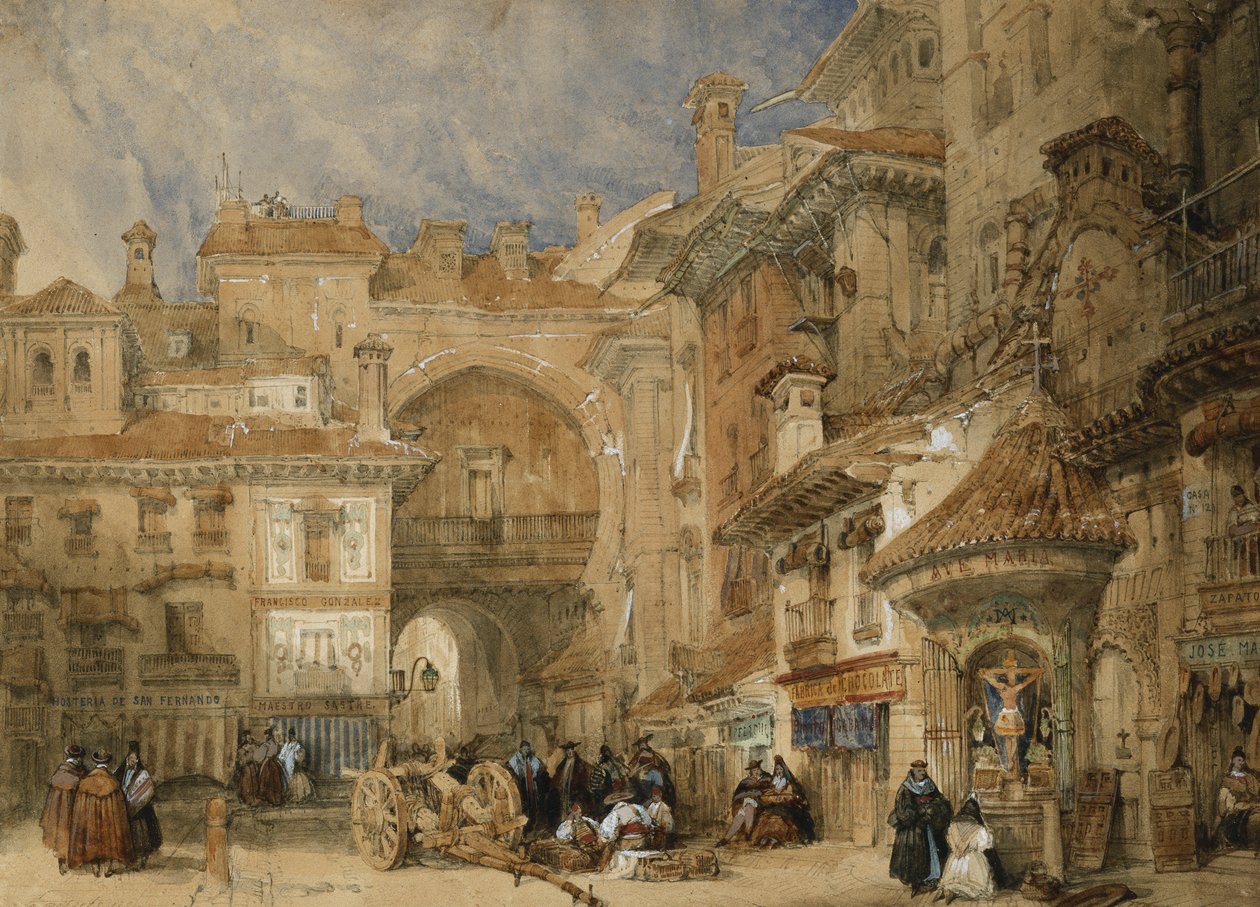 Brána Viva Rambla, Granada, 1834 od David Roberts