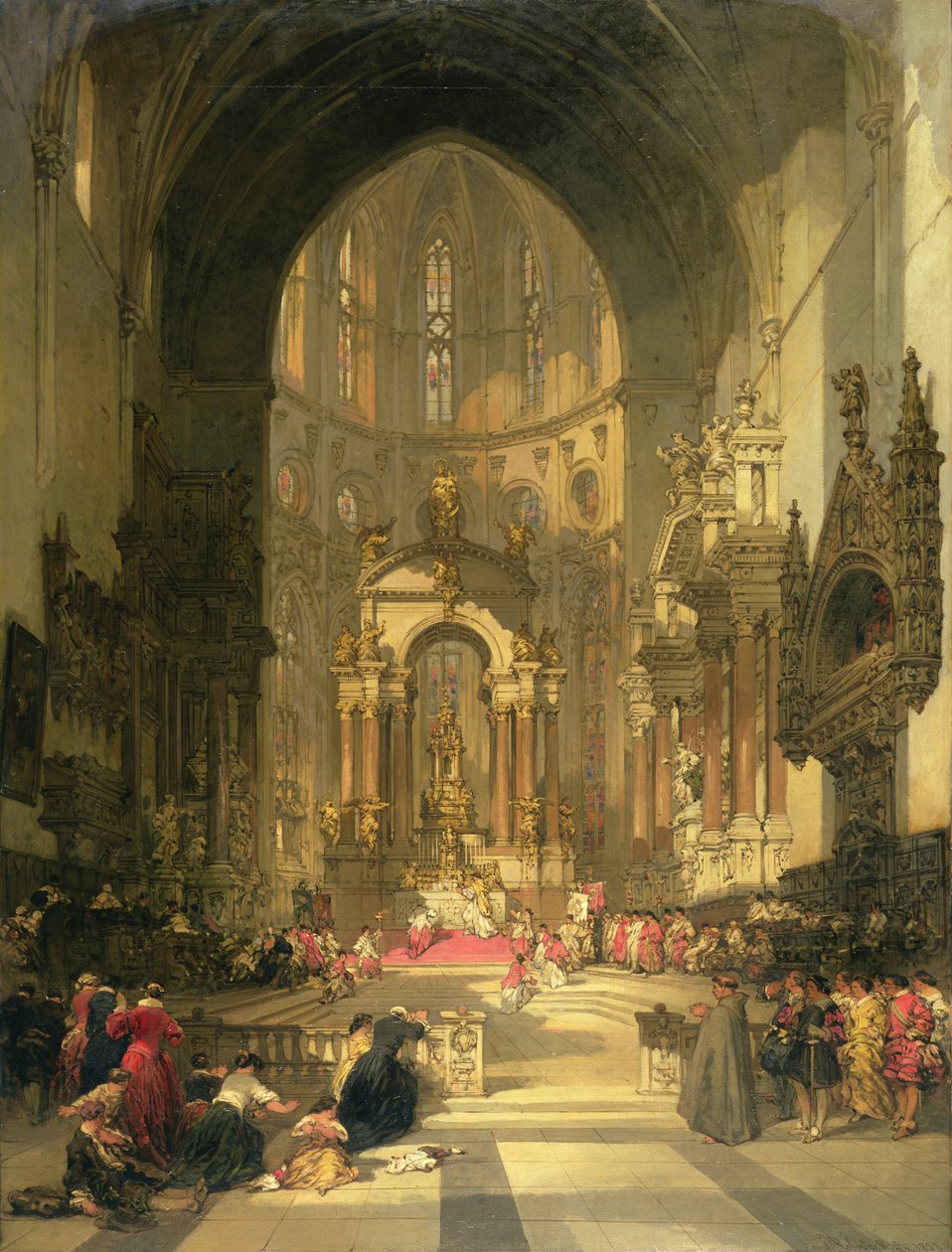 Hlavní oltář kostela sv. Giovanni e Paolo, Benátky (akvarel na papíře) od David Roberts