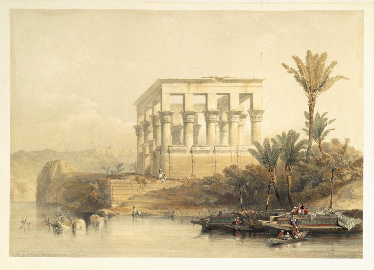 Hypaethral Temple ve Philae, nazvaný Bed of Pharaoh, deska 65 ze svazku II 