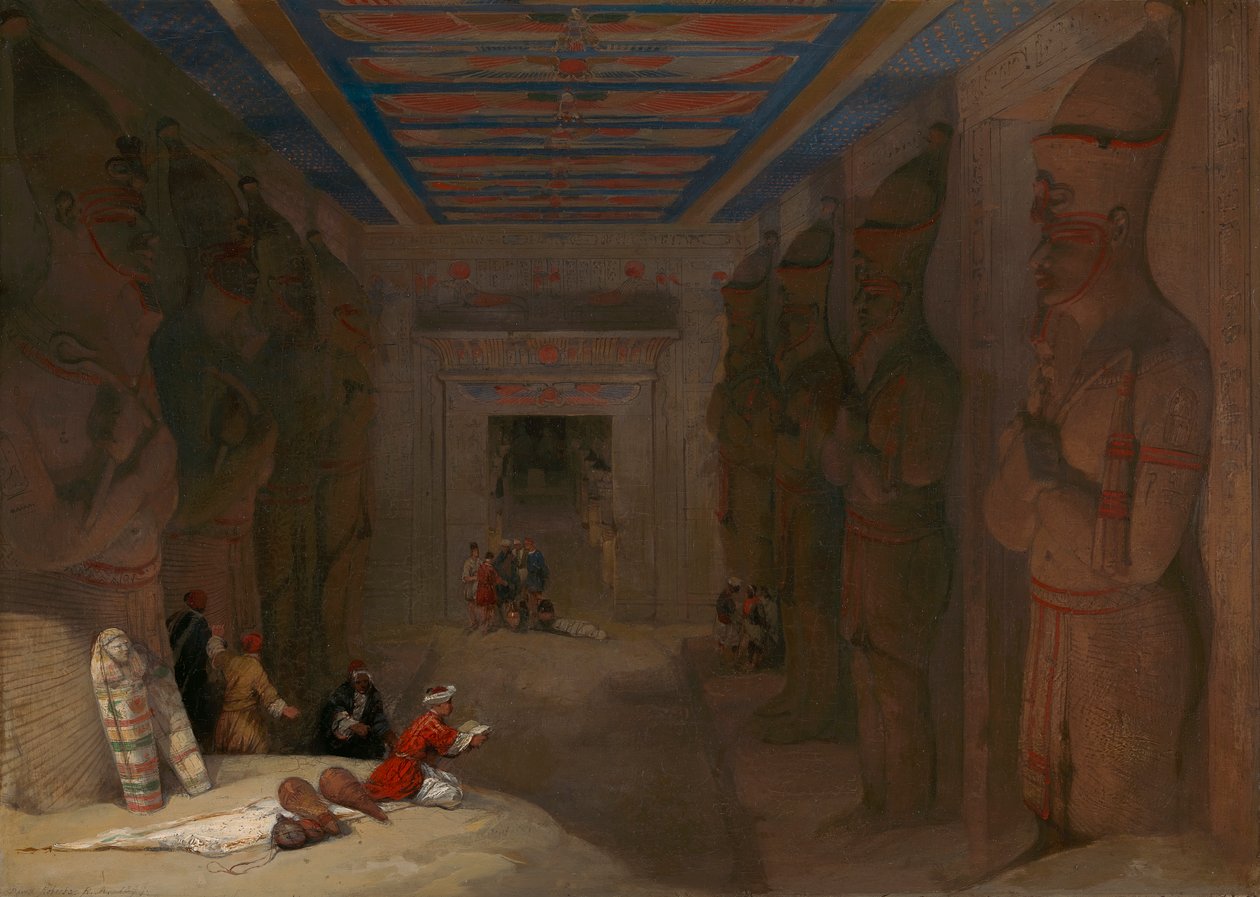 Hypostylová síň Velkého chrámu v Abu Simbel, Egypt od David Roberts