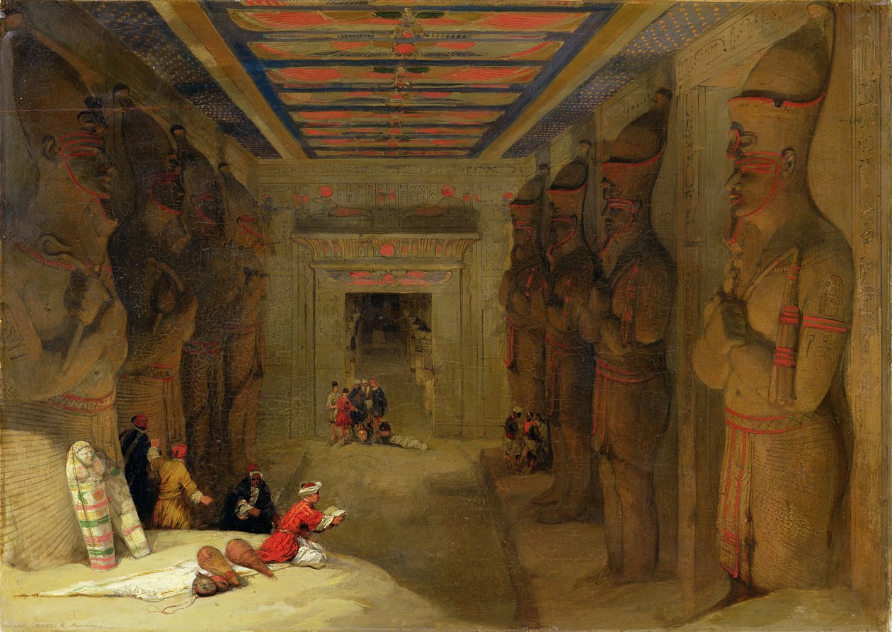Hypostylová síň Velkého chrámu v Abu Simbel, Egypt od David Roberts