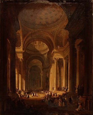 Interiér katedrály sv. Genevieve v Paříži od David Roberts