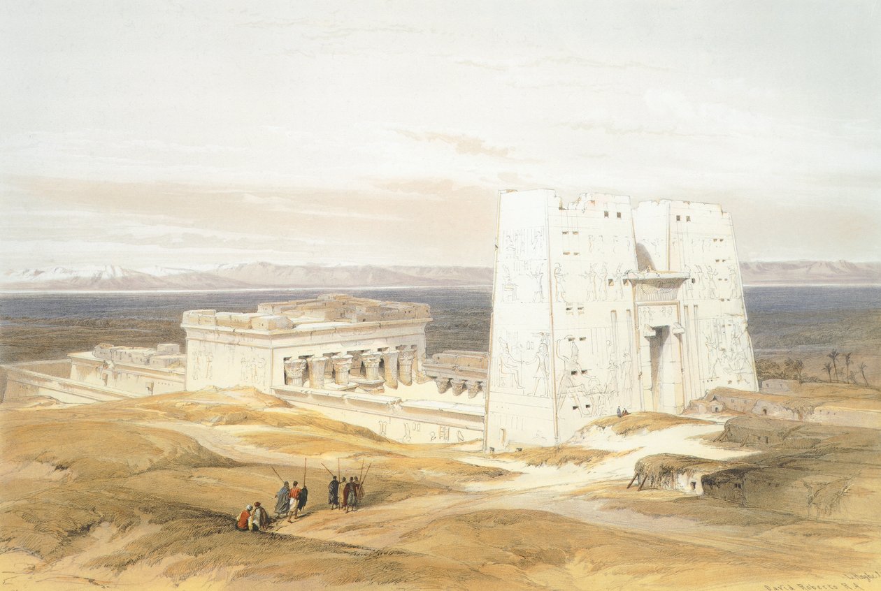 Chrám Edfu, od Davida Robertse, rytina od David Roberts
