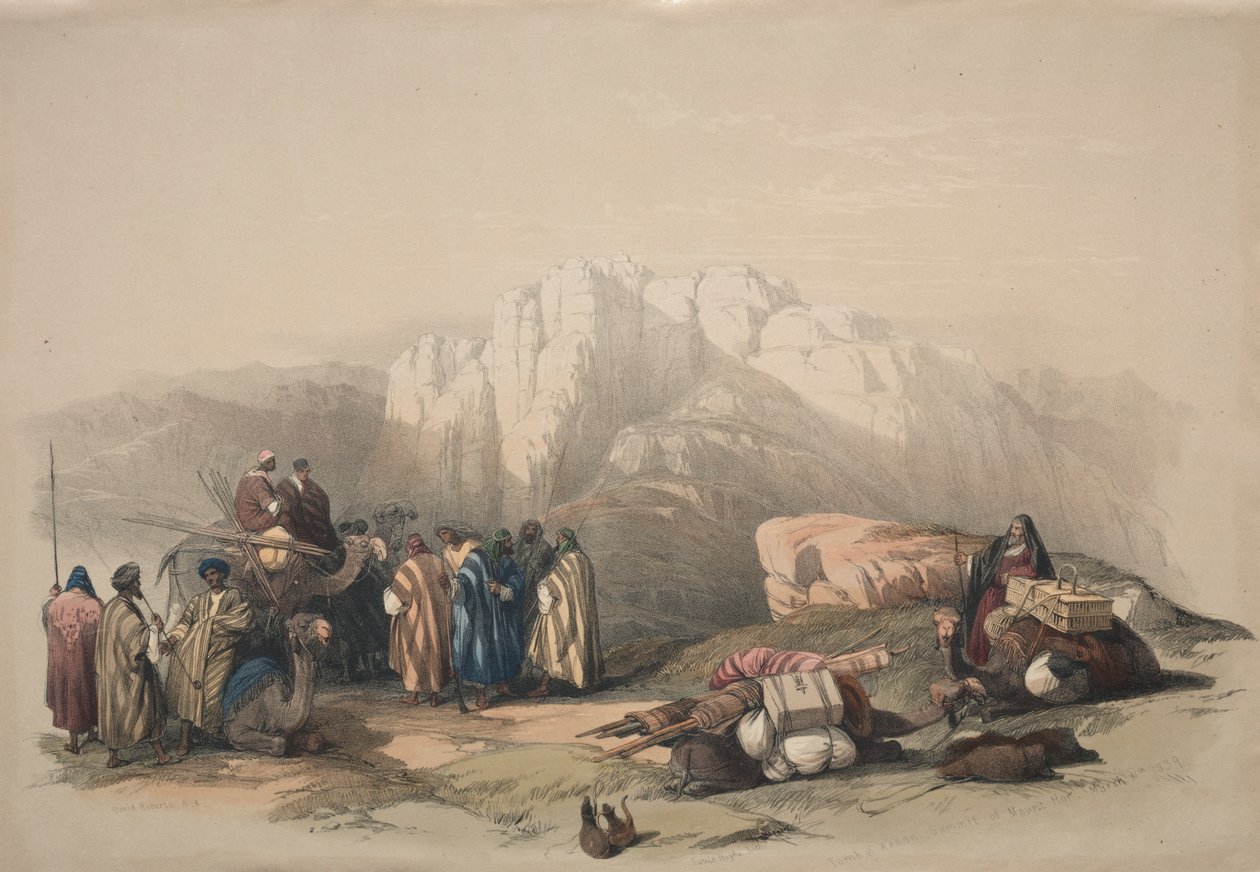 Áronova hrobka, vrchol hory Horeb od David Roberts
