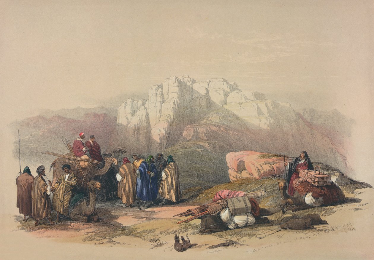 Áronova hrobka, ze „Svaté země“, vyryla Louis Haghe (1806-85) od David Roberts