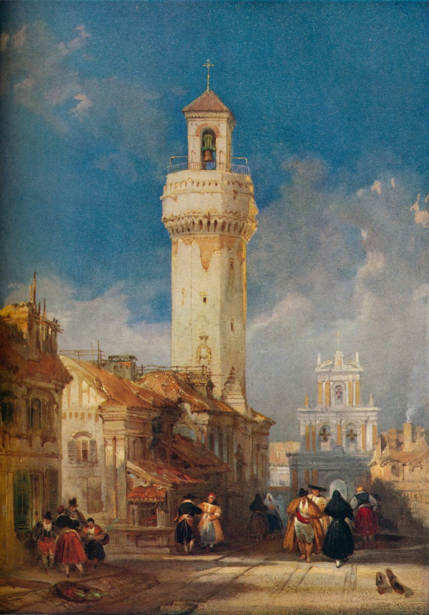Věž kostela San Nicholas de la Villa, Cordova, 1834 od David Roberts