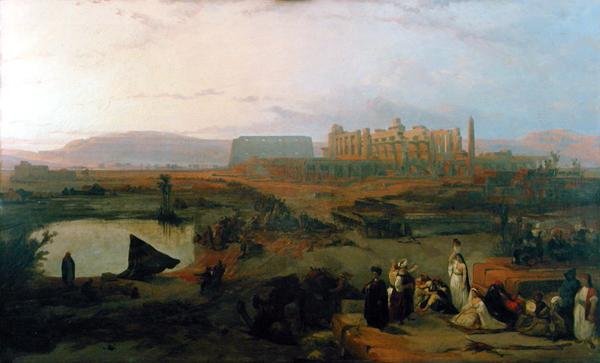 Pohled na ruiny chrámu Karnak (olej na plátně) od David Roberts