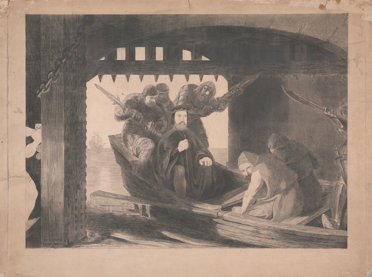 Vévoda z Gloucesteru přijat do vodní brány Calais, 1380 od David Scott