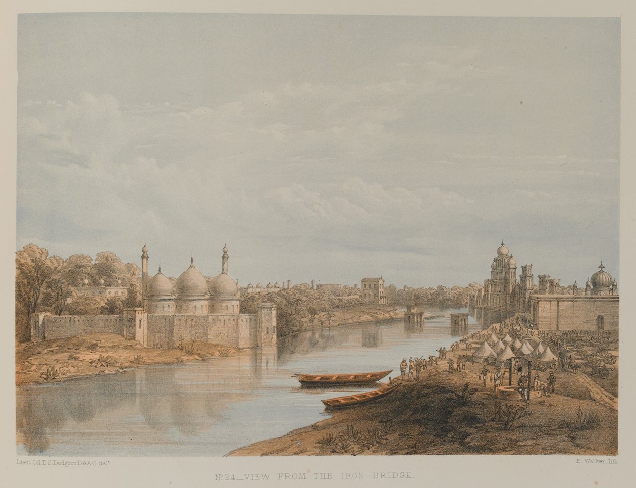 Pohled ze Železného mostu, Lucknow od David Scott Lieutenant Colonel (after) Dodgson