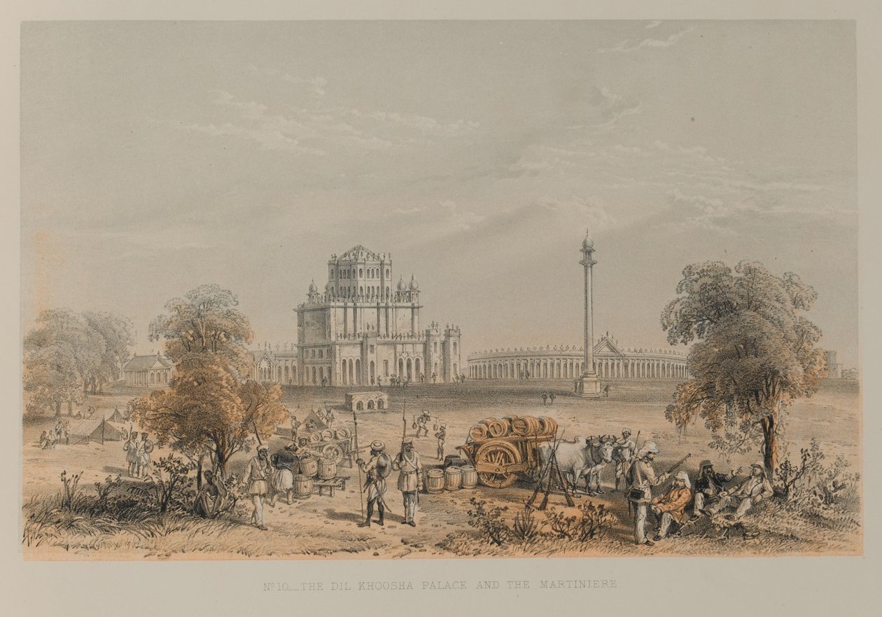 Palác Dil Khoosha a Martiniere od David Scott Lieutenant Colonel (after) Dodgson