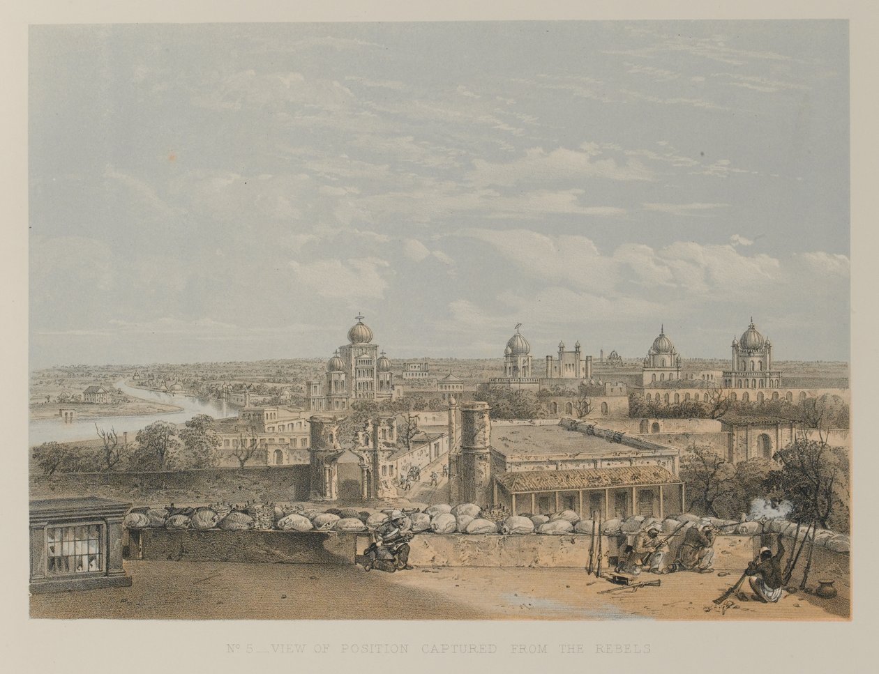 Pohled na pozici zachycenou Rebely, Lucknow od David Scott Lieutenant Colonel (after) Dodgson