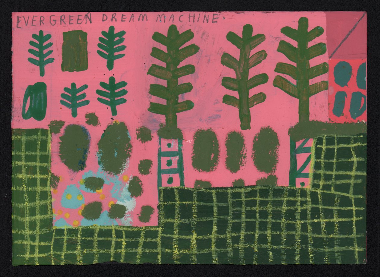 Evergreen, 2023 (smíšená barva a koláž na plátně) od David Shillinglaw