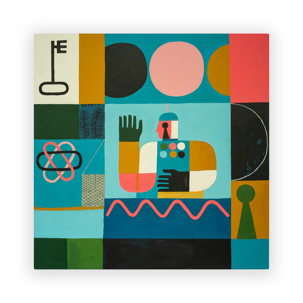Luna Waves, 2023 (malba a koláž na plátně) od David Shillinglaw