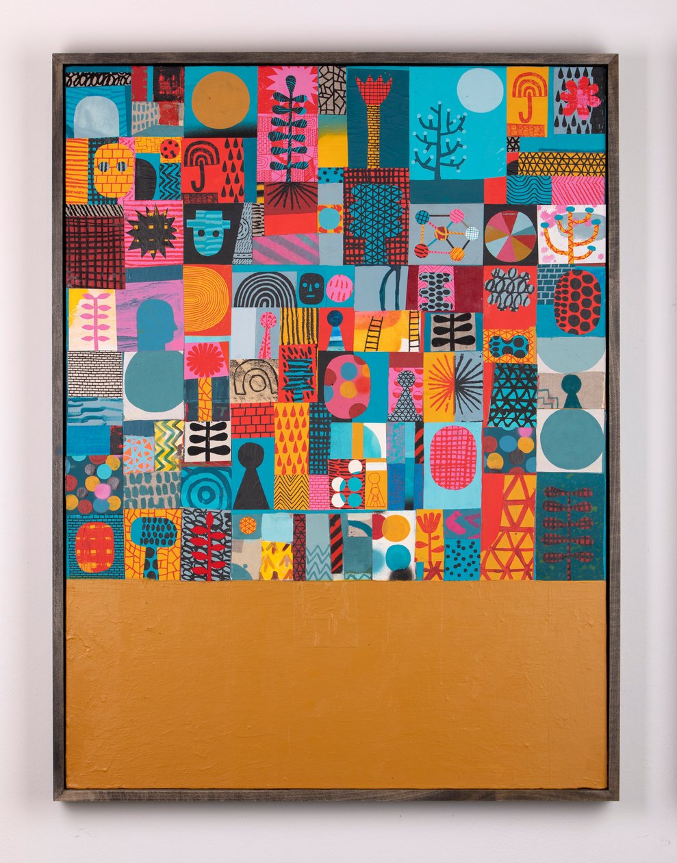 The Overwhelming Om, 2020 (maali ja kollaasi kankaalle) od David Shillinglaw