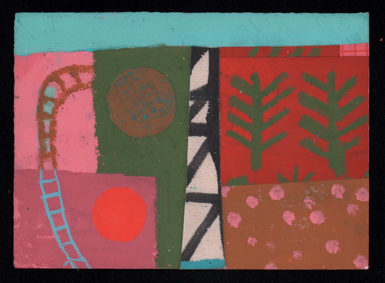 Trackside, 2023 (malba a koláž) od David Shillinglaw