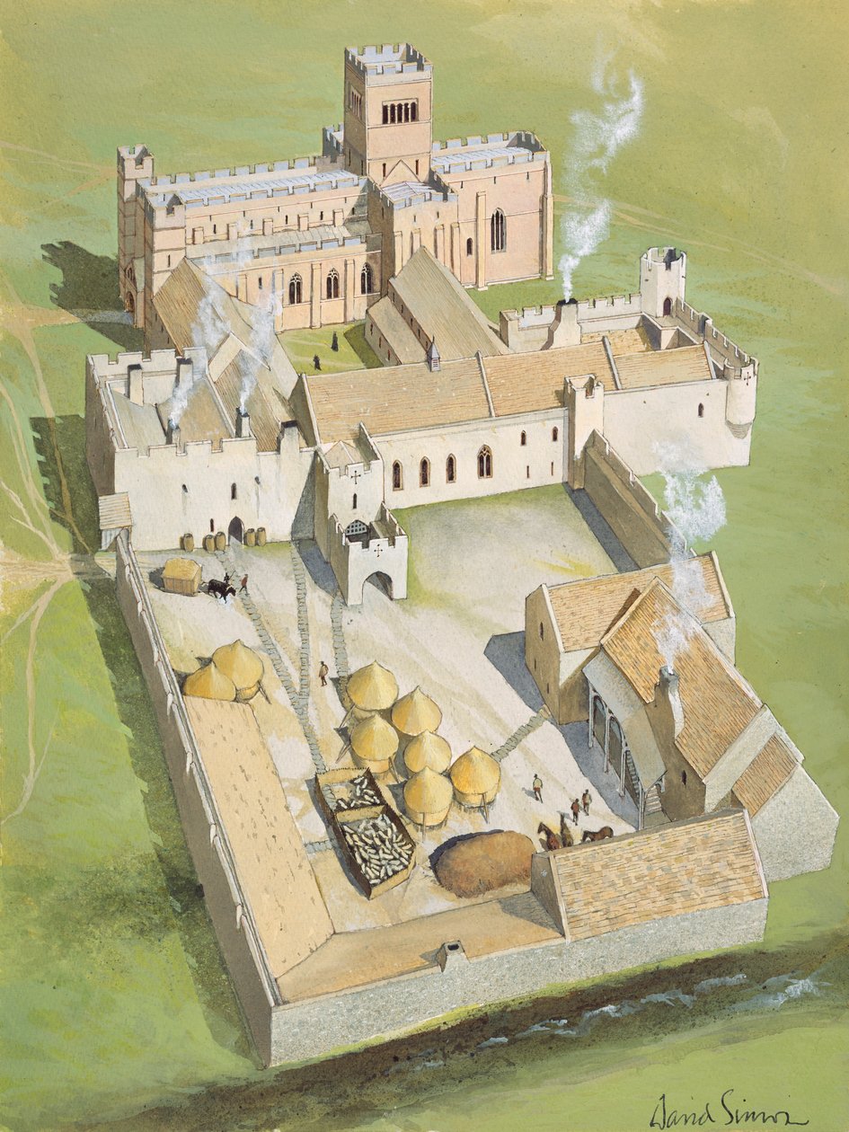 Lindisfarne Priory, Svatý ostrov, Northumberland od David Simon